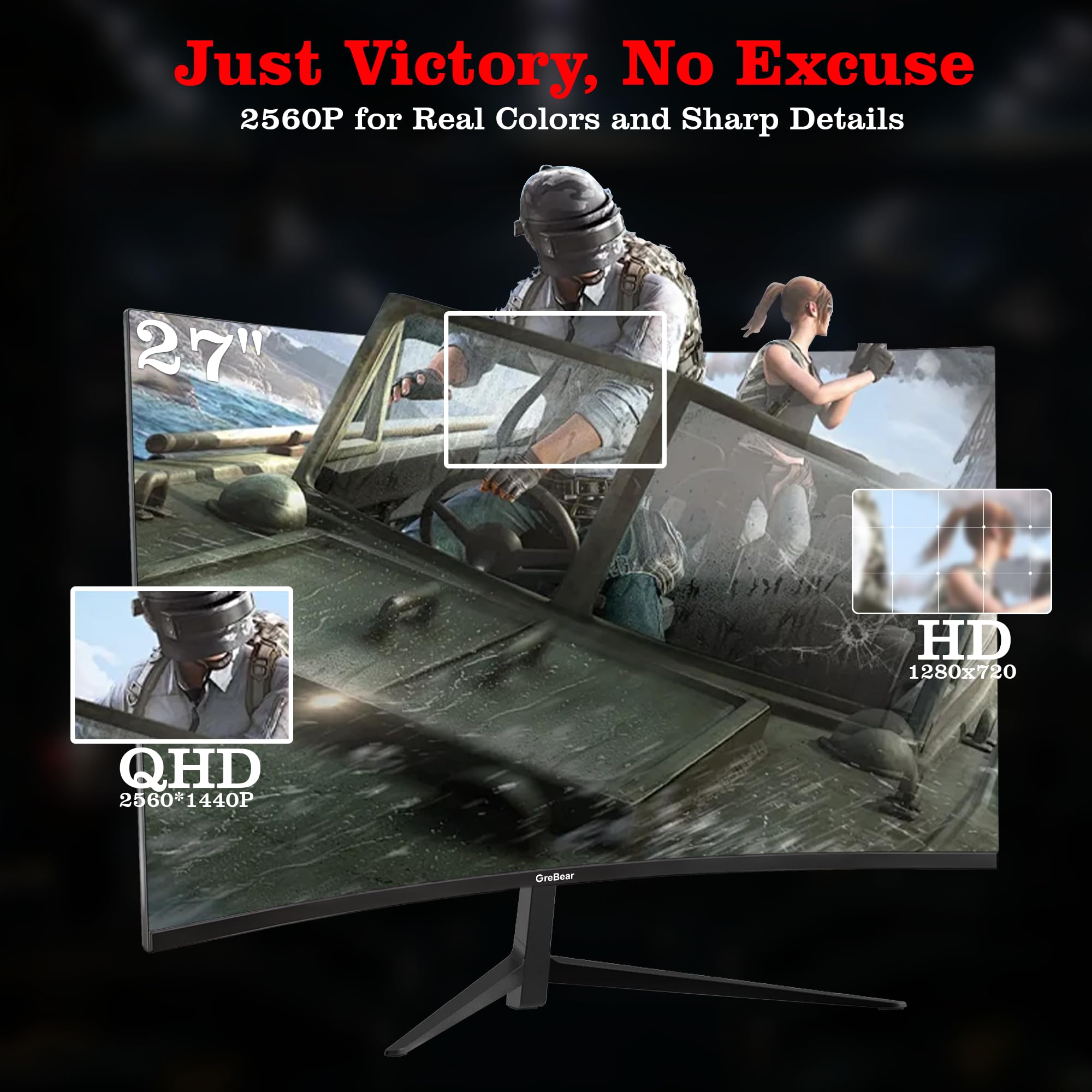 Amazon.co.jp: 27インチゲーミングカーブモニター1440P 180HZ 2K